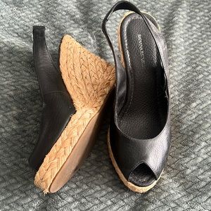 Gorgeous black peep toe espadrilles from banana republic